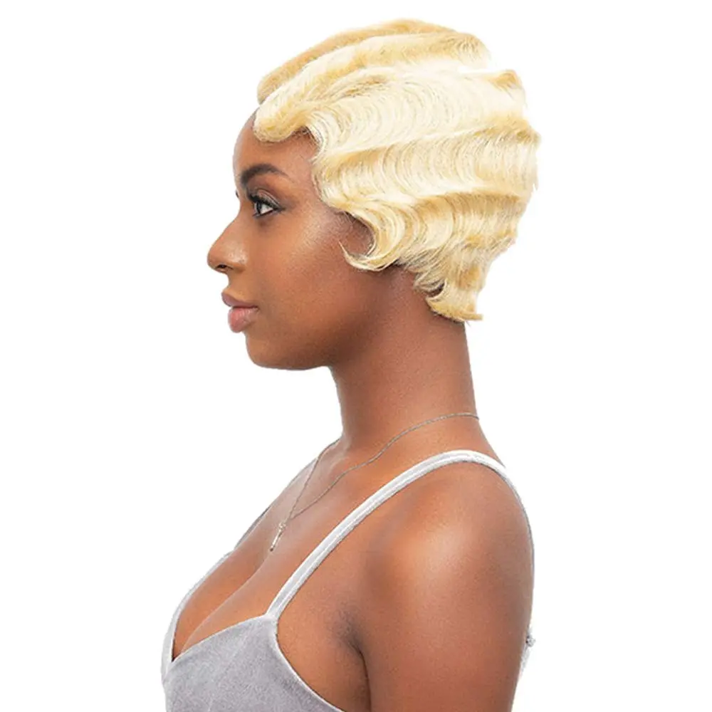 Janet Collection Mommy Parting Wig 100% Human Hair Off Black Short | Heat Resistant, Natural - view 8