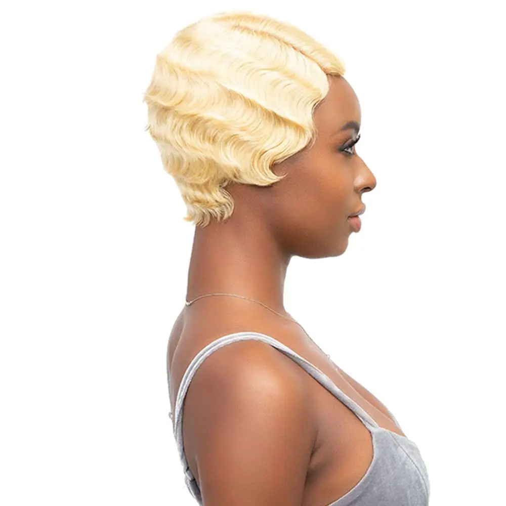 Janet Collection Mommy Parting Wig 100% Human Hair Off Black Short | Heat Resistant, Natural - view 9