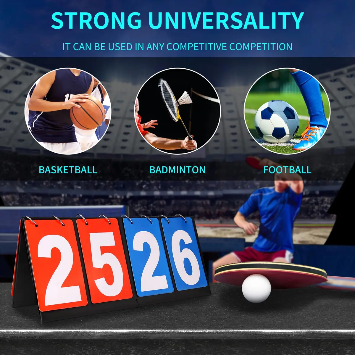 HRLORKC Scoreboard Score Keeper Score Flipper for Basketball Tennis Sports | Easy Flip Design, Indoor & Outdoor Use - view 5