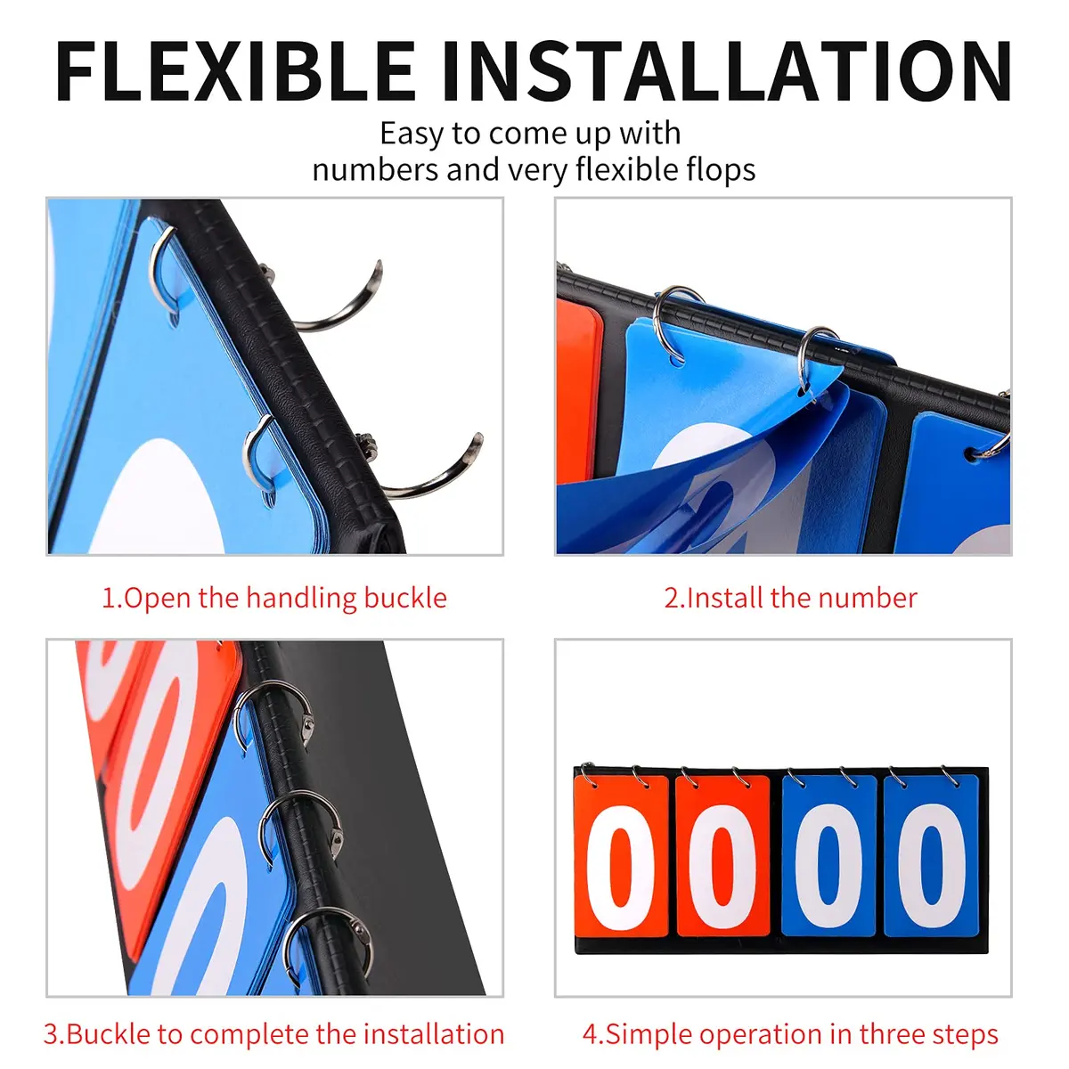 HRLORKC Scoreboard Score Keeper Score Flipper for Basketball Tennis Sports | Easy Flip Design, Indoor & Outdoor Use - view 3
