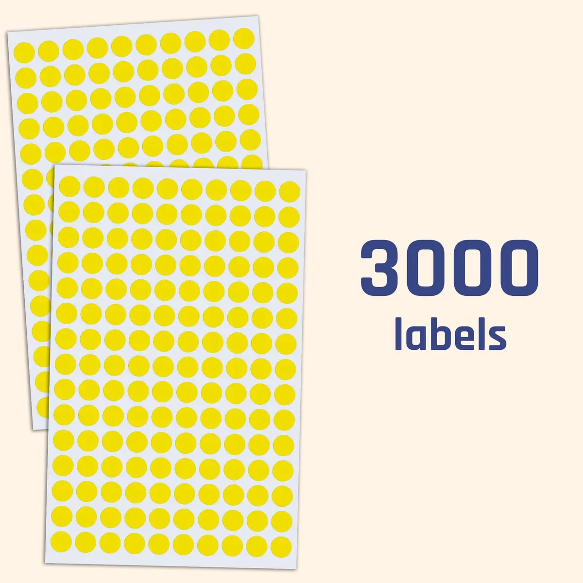 TownStix 3000 Pack, 0.375" Round Dot Stickers Circle Labels - Yellow | Self-Adhesive, Paper, 3/8 inch - view 3