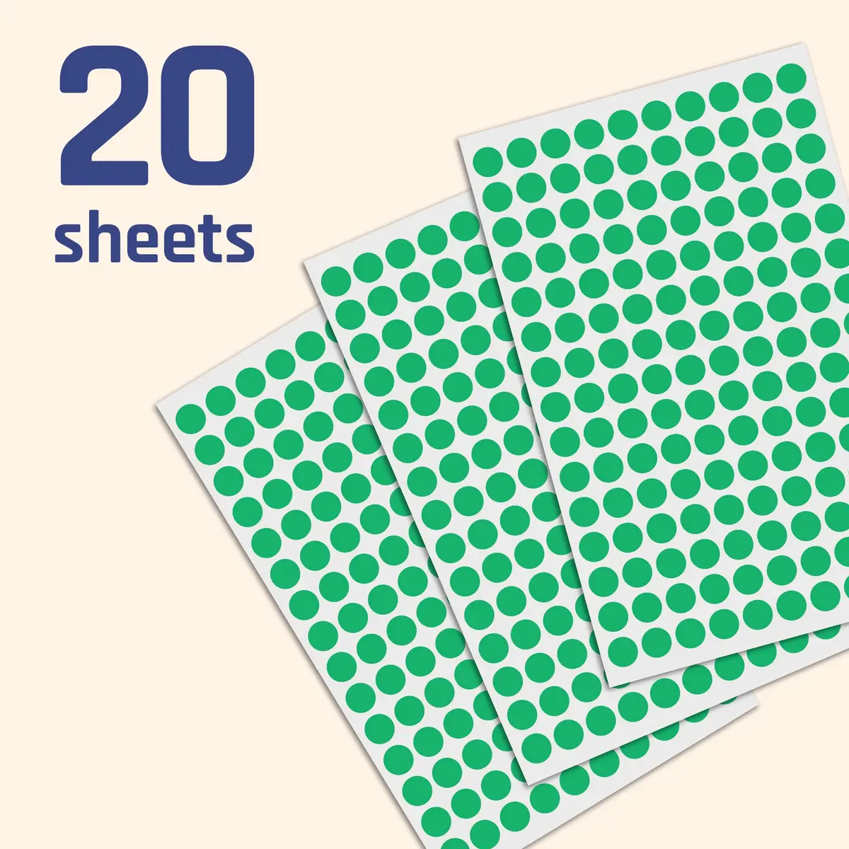 TownStix Green 3000 Pack Label | 3/8 inch Round Dot Stickers for Flat Surfaces - view 3
