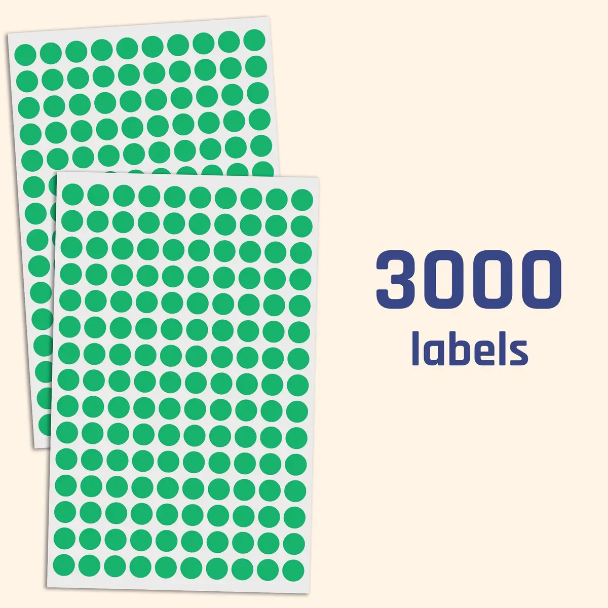 TownStix Green 3000 Pack Label | 3/8 inch Round Dot Stickers for Flat Surfaces - view 4