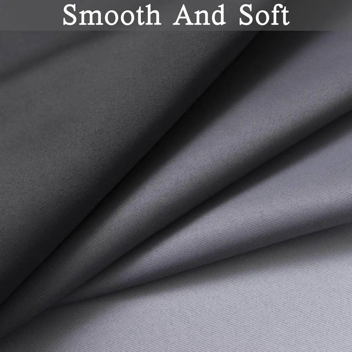 SimpleHome Ombre Gradient Black White to Gray Curtains for Bedroom,52Wx84L | Modern Room Darkening Drapes with Grommets - view 7