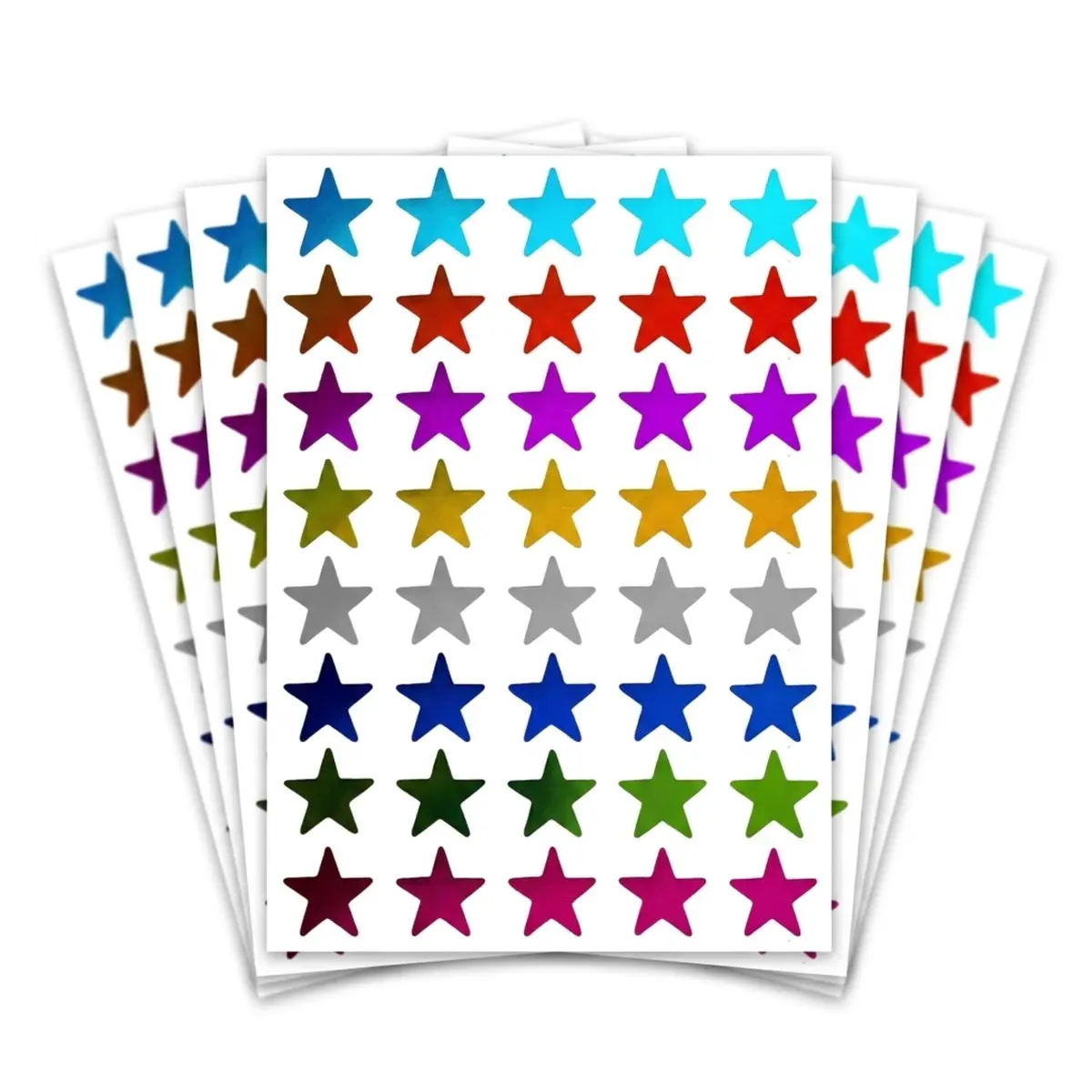 TownStix Star Metallic Stickers 1000 Pack | 8 Colors, 0.6" Diameter, Permanent Adhesive - main product image