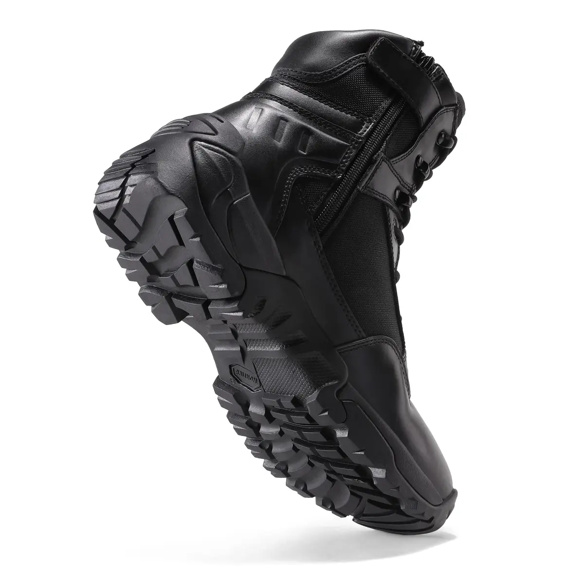 NORTIV 8 Men's Black Side Zipper Tactical Work Boots 9 US (42 EU) | Genuine Leather Ankle-High Protection - view 4