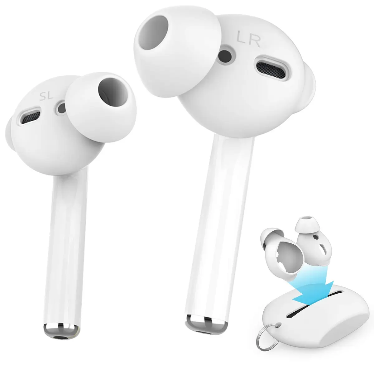 AhaStyle 4 Pairs AirPods Ear Tips Silicone Earbuds Cover for Apple AirPods & EarPods | 2 Pairs Large & 2 Pairs Small - main product image