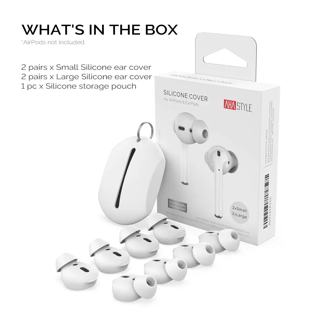 AhaStyle 4 Pairs AirPods Ear Tips Silicone Earbuds Cover for Apple AirPods & EarPods | 2 Pairs Large & 2 Pairs Small - view 8