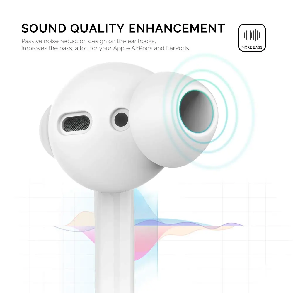 AhaStyle 4 Pairs AirPods Ear Tips Silicone Earbuds Cover for Apple AirPods & EarPods | 2 Pairs Large & 2 Pairs Small - view 3