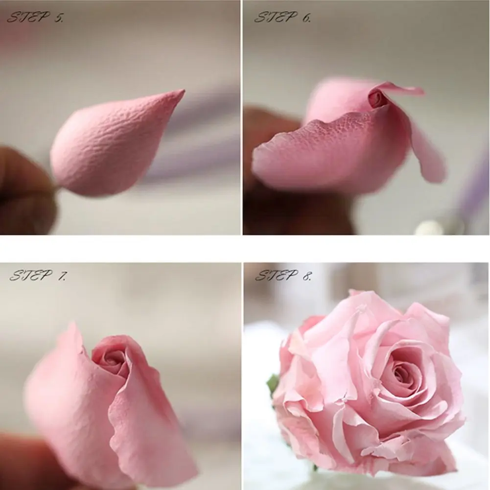 KALAIEN Rose Cutter Set & Petal Fondant Mold 12 Pcs | 2 Silicone Molds & 10 Stainless Steel Cutters for Cake Decorating - view 5