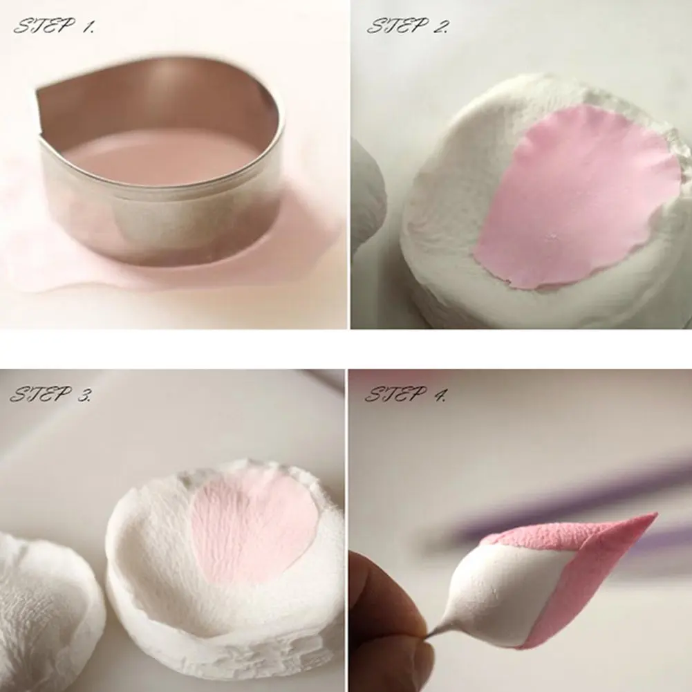 KALAIEN Rose Cutter Set & Petal Fondant Mold 12 Pcs | 2 Silicone Molds & 10 Stainless Steel Cutters for Cake Decorating - view 4