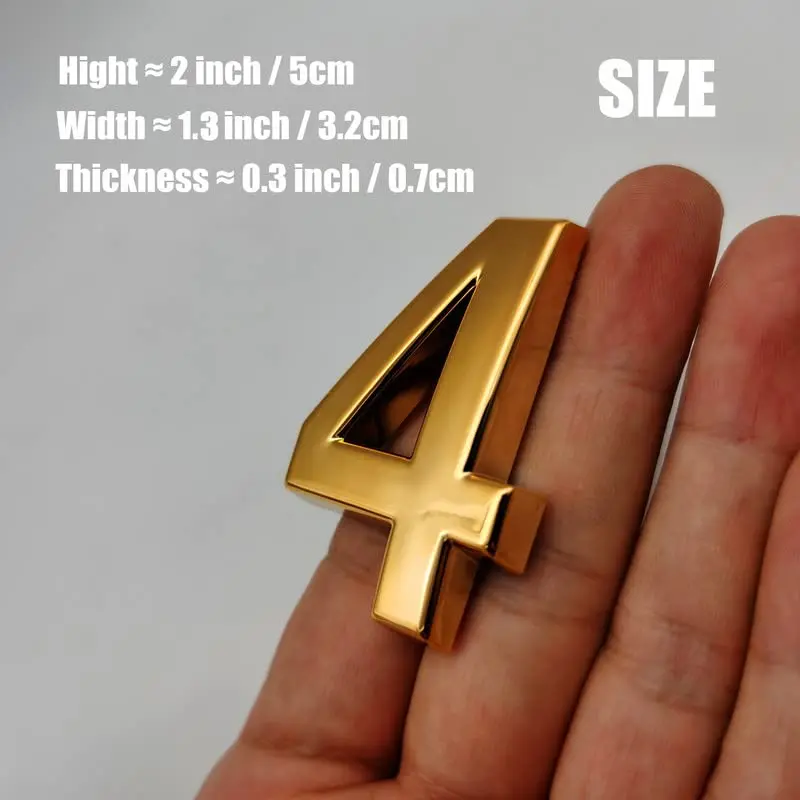HopeWan Mailbox Numbers for Outside, 2 Inch Door Address Number Stickers, Gold Shiny, 10 Pcs | Waterproof & Self Adhesive - view 5