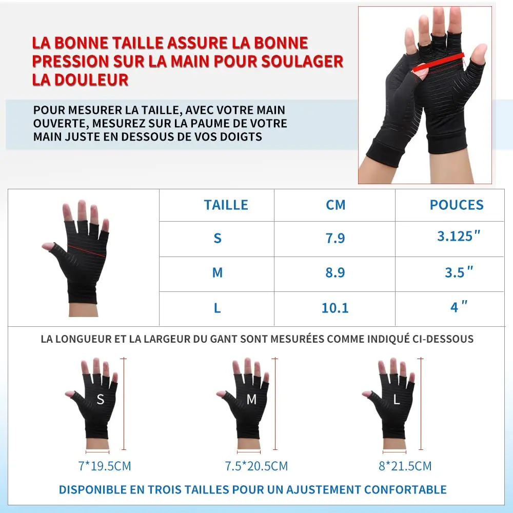 Waxden Copper Compression Arthritis Gloves for Hand Swelling & Pain Relief | Medium (1 Pair) - view 3