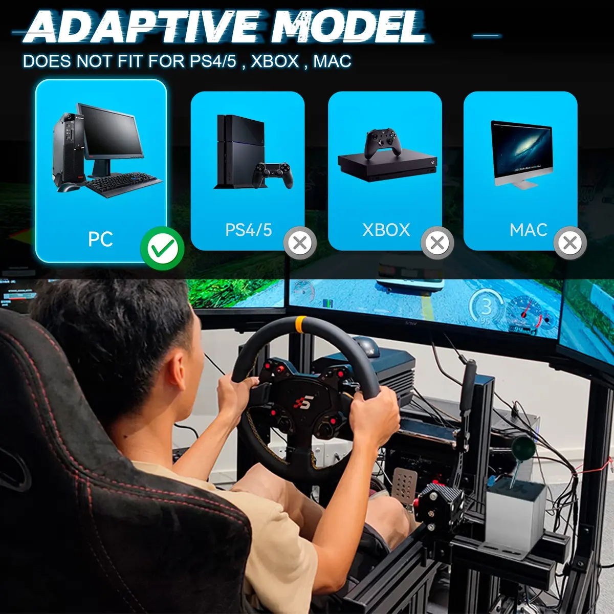 aikeec USB Sim Racing Handbrake PC with Clamp, Compatible with Logitech G29 G920 T300 T500, Hall Sensor, Windows (Black) - view 5