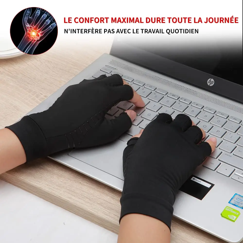 Waxden Copper Compression Arthritis Gloves Large | Pain Relief & Healing for Hands, Carpal Tunnel - view 5