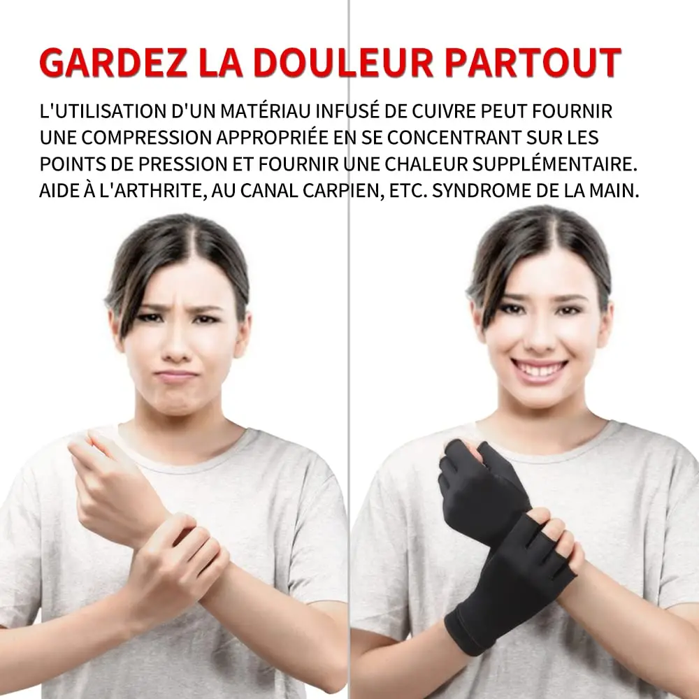 Waxden Copper Compression Arthritis Gloves for Hand Swelling & Pain Relief, Fingerless, Small | 1 Pair - view 4