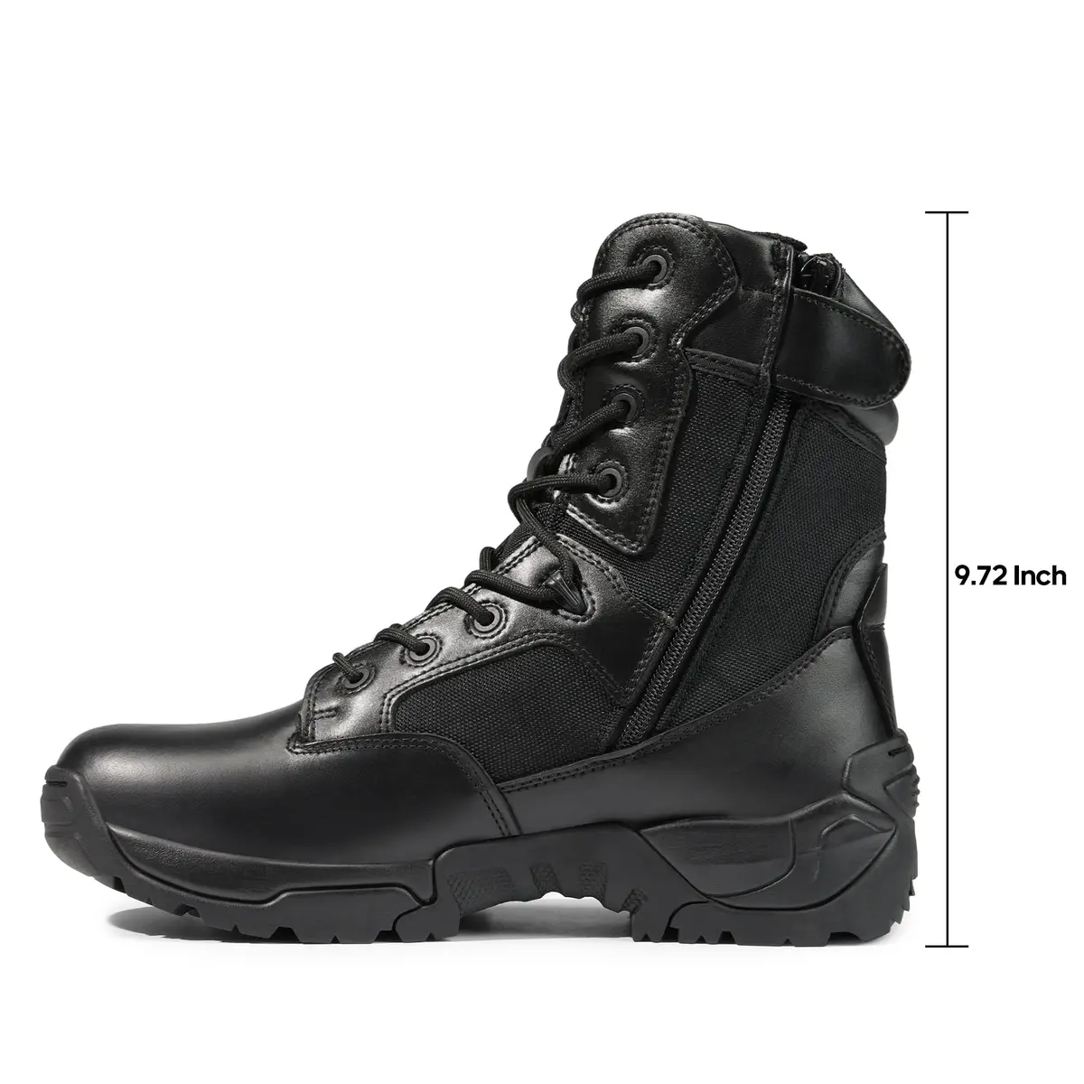 NORTIV 8 Men's Military Tactical Work Boots Side Zip 9 | Light-Duty Hiking & Outdoor Support - view 2