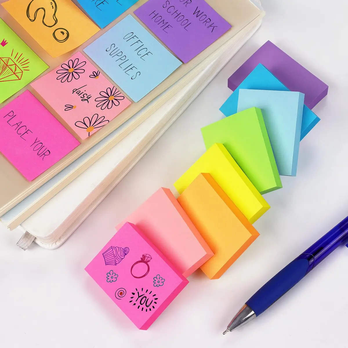 Winner Aura Self-Stick Notes 1.5x2 in | Bright Colors, Reusable, 24 Pads - view 7