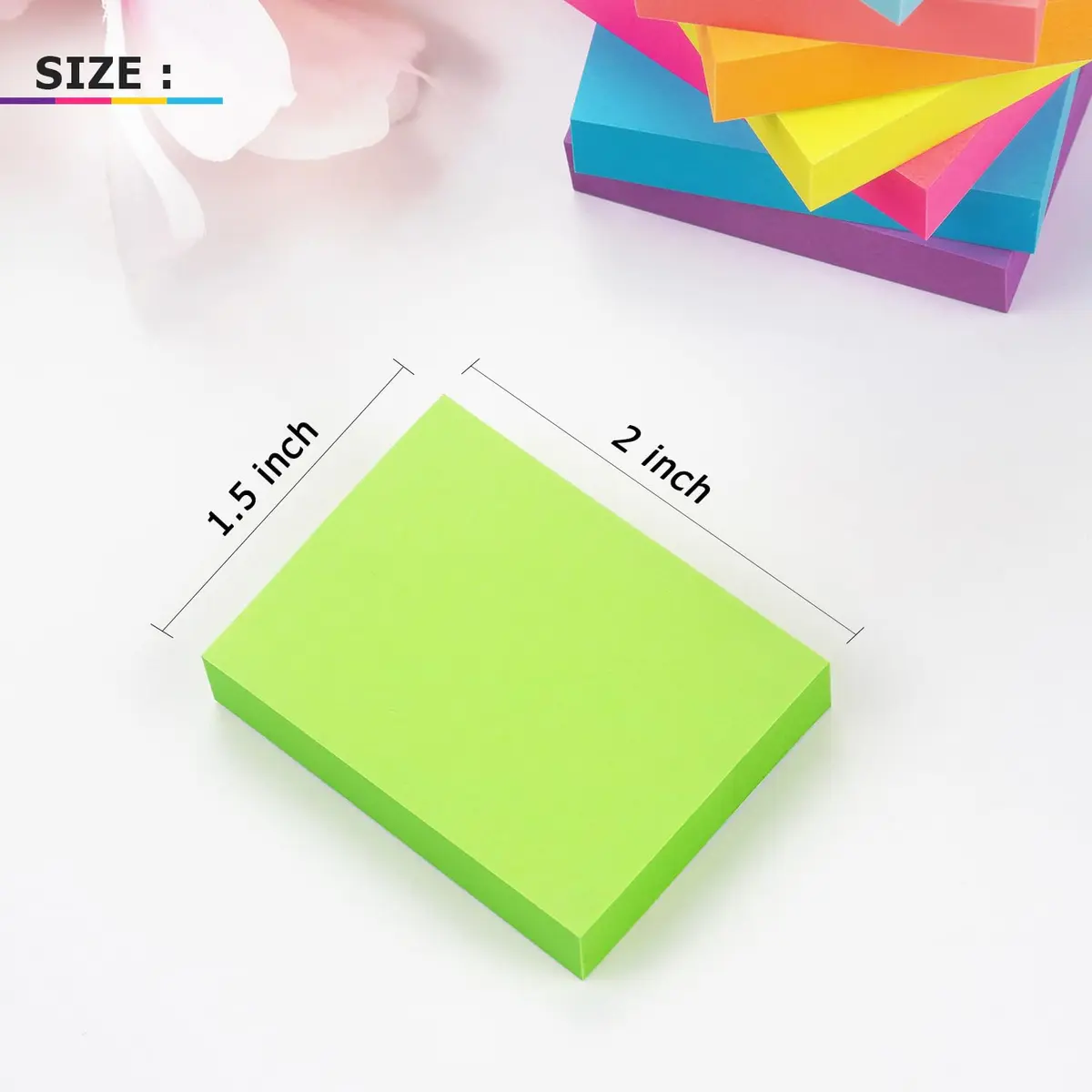 Winner Aura Self-Stick Notes 1.5x2 in | Bright Colors, Reusable, 24 Pads - view 2