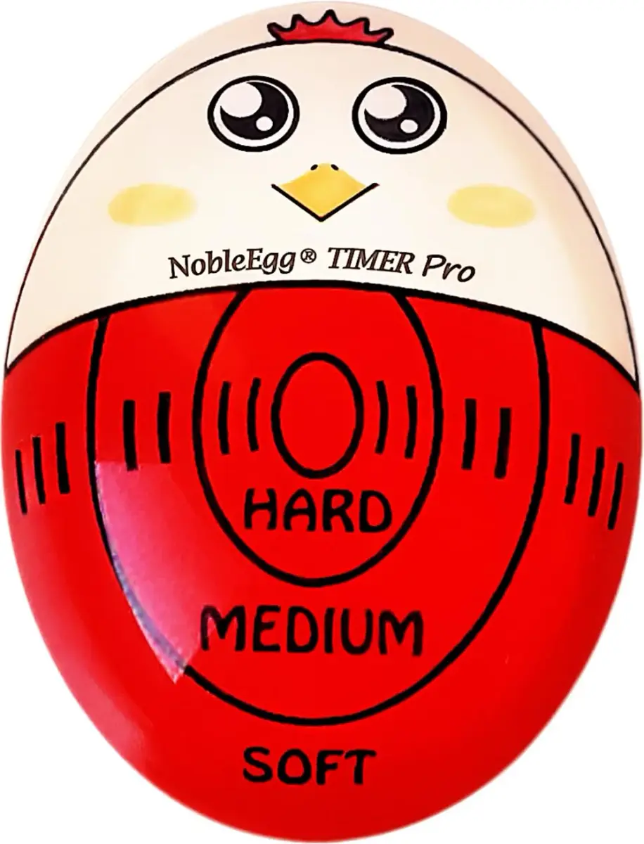 NobleEgg Egg Timer Pro for Boiling Eggs | Color-Changing Soft Hard Boiled Egg Timer | 1-Pack, Red - main product image