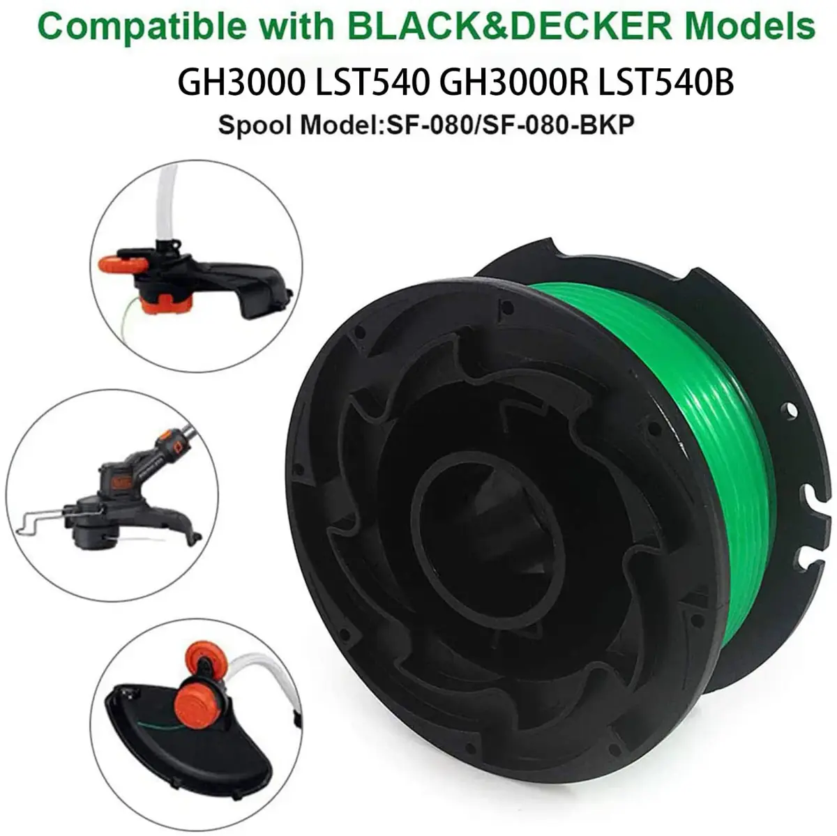 THTEN SF-080 Trimmer Spool 0.080" (20ft) | Compatible with Black Decker GH3000 LST540 - view 5