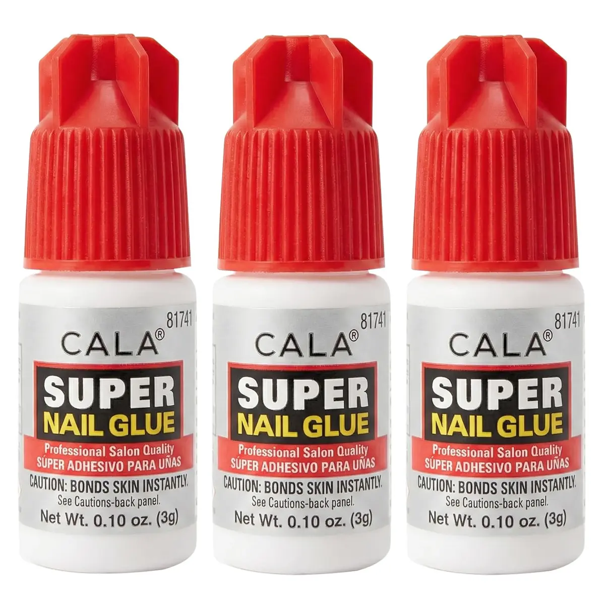 CALA Super Nail Glue for Broken Nails, 0.10 Fl Oz (Pack of 3) | Professional Quick Dry Adhesive - main product image