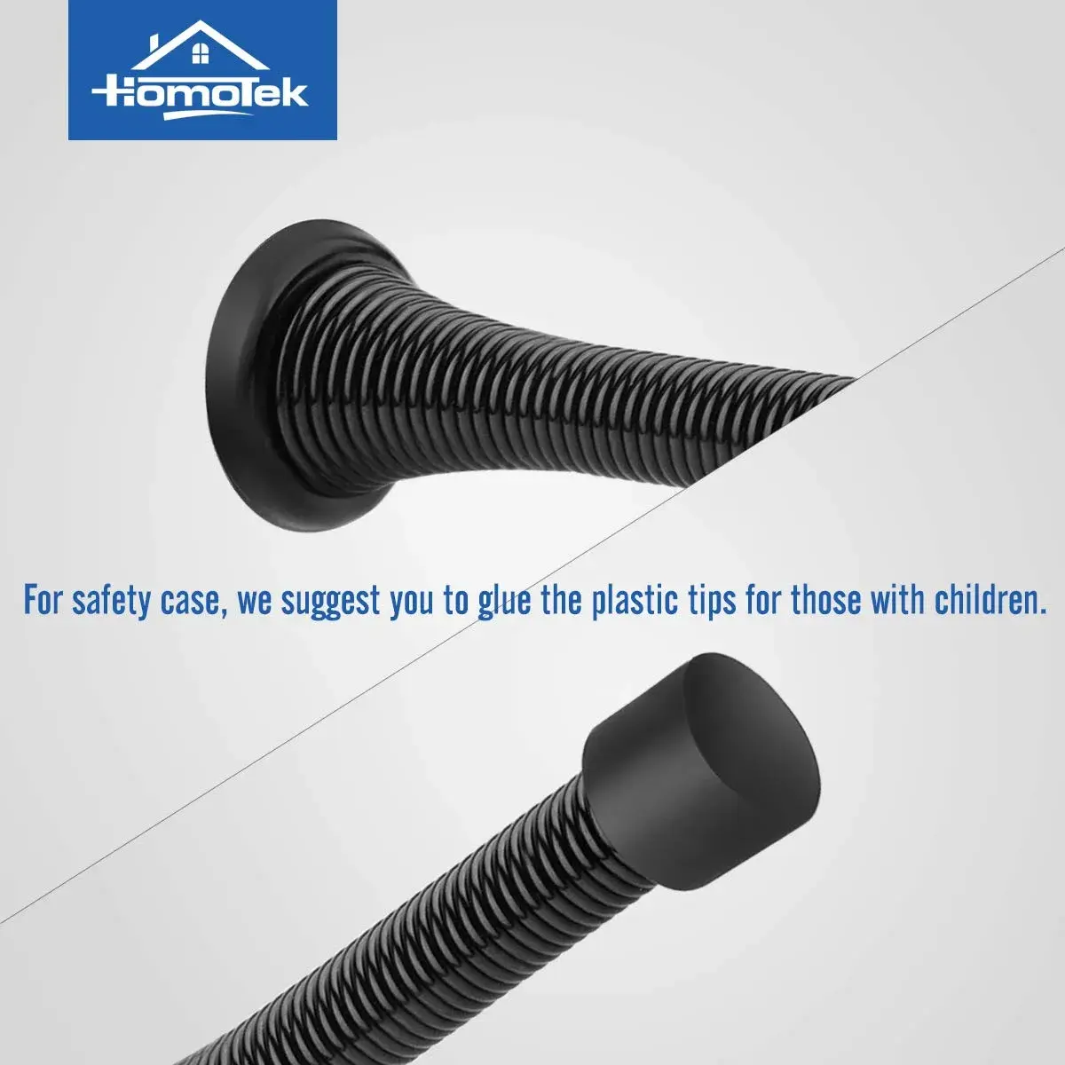 HOMOTEK Heavy Duty Spring Door Stops, 12 Pack Black | Value Pack Doorstop for Wall Protection - view 4