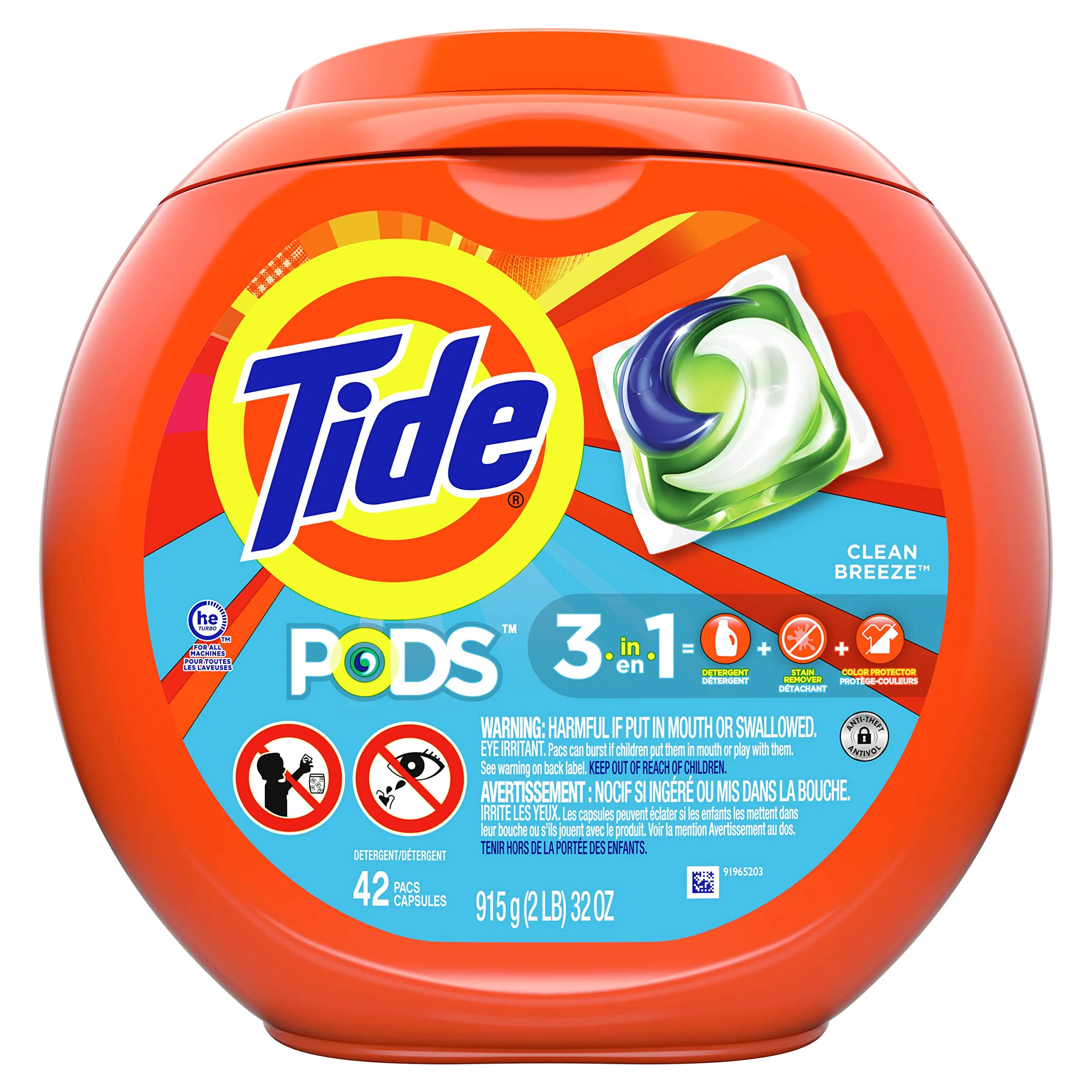 Tide 3-Compartment 3-in-1 Hepod Laundry Detergent Pacs | Concentrated Formula for Indian Households - main product image