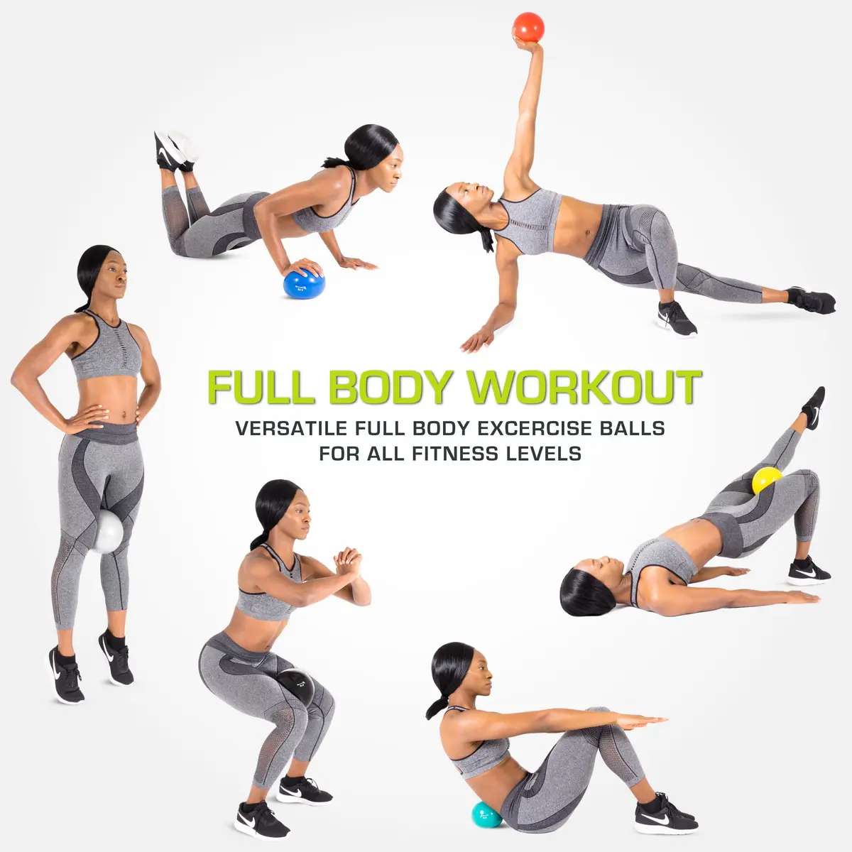 ProsourceFit Weighted Toning Exercise Ball 0.91 kg (2 lb) Aqua | Pilates, Yoga, Strength Training & Physical Therapy - view 5