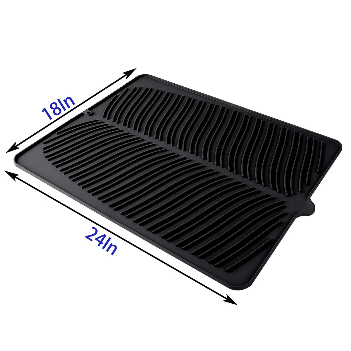 Yacee Black Silicone Dish Drying Mat XL (61cm x 45.7cm x 0.76cm) | Heat Resistant Trivet for Kitchen Counters - view 2