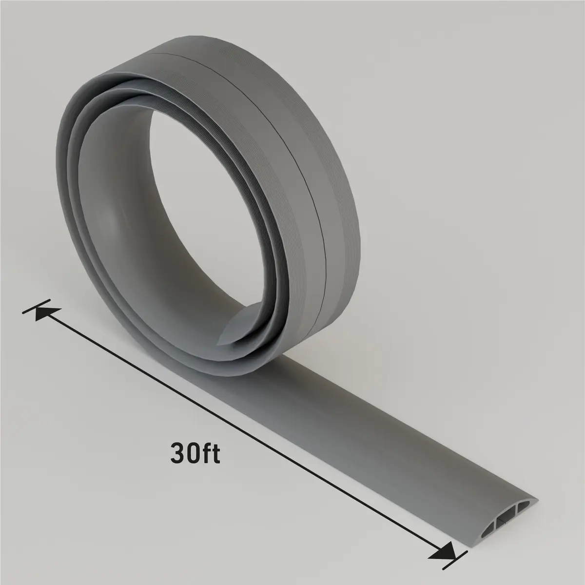 D-Line Gray Floor Cord Cover 900cm (30ft) | Heavy Duty Cable Management Solution for Wires on Floor - view 8