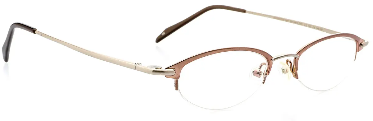 Hit Notion Oval Semi-Rimless Eyeglass Frames Pewter Bronze 46-19-140mm | Lightweight Monel Metal for All-Day Comfort - main product image