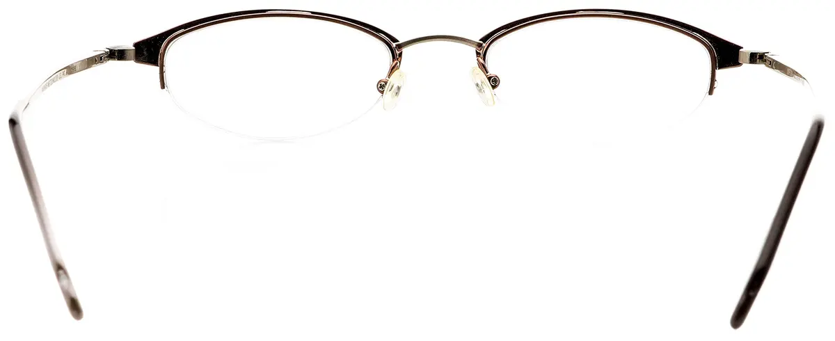 Hit Notion Oval Semi-Rimless Eyeglass Frames Pewter Bronze 46-19-140mm | Lightweight Monel Metal for All-Day Comfort - view 2
