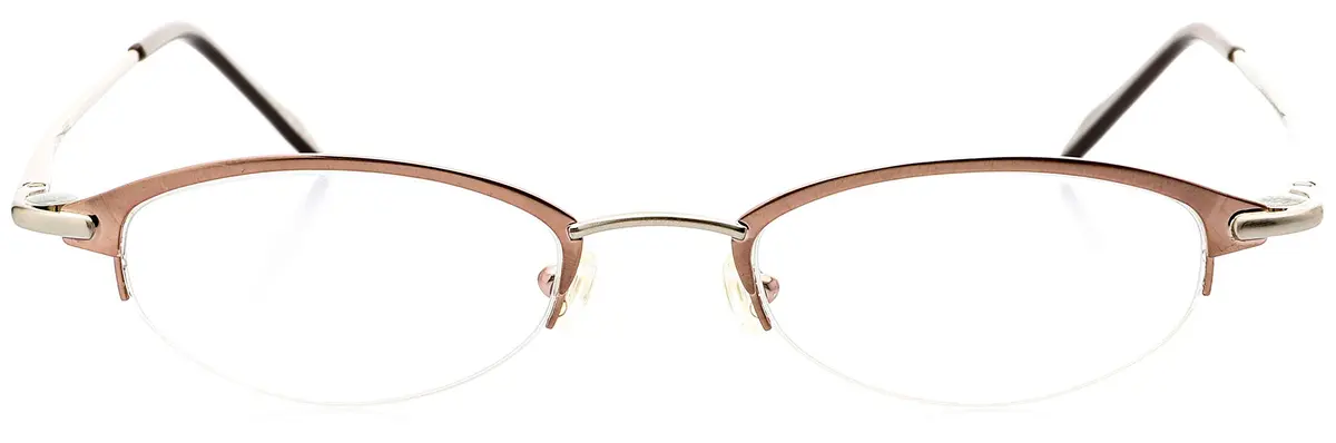 Hit Notion Oval Semi-Rimless Eyeglass Frames Pewter Bronze 46-19-140mm | Lightweight Monel Metal for All-Day Comfort - view 4