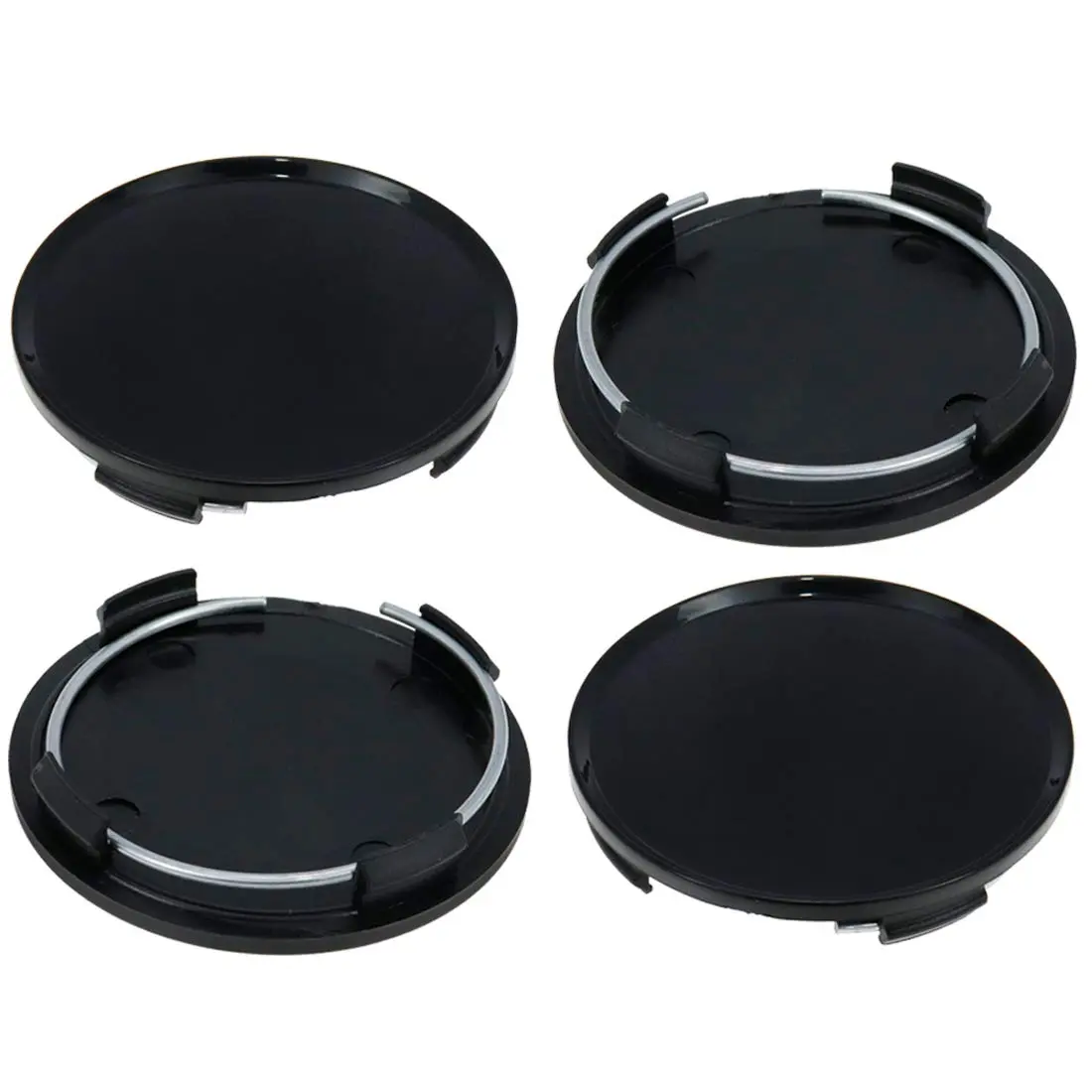 AUTUT 63mm Wheel Rim Hub Center Covers Replacement with Metal Ring, Pack of 4 | Snap-On Fit for Cars & Trucks - main product image