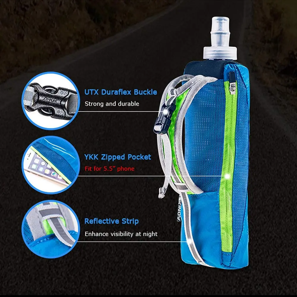 AONIJIE Quick Grip Handheld Soft Water Bottle 500ml | Lightweight Hydration Pack for Running - view 4