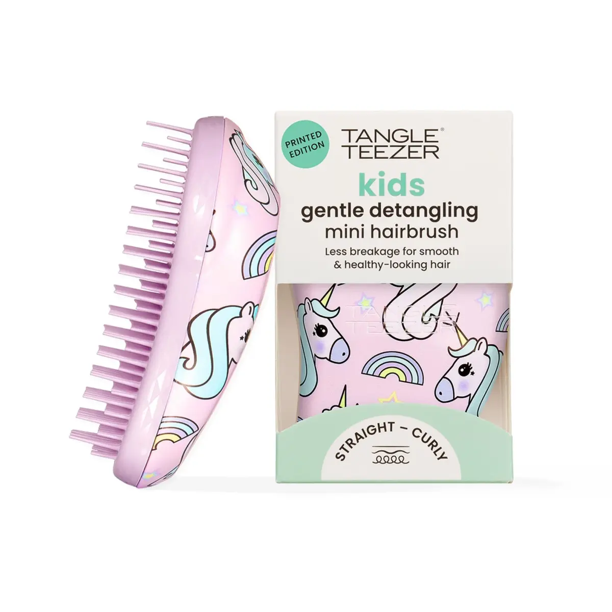 Tangle Teezer Original Detangler Mini Hair Brush for Kids, Unicorn Magic | Detangles Wet or Dry Hair - main product image