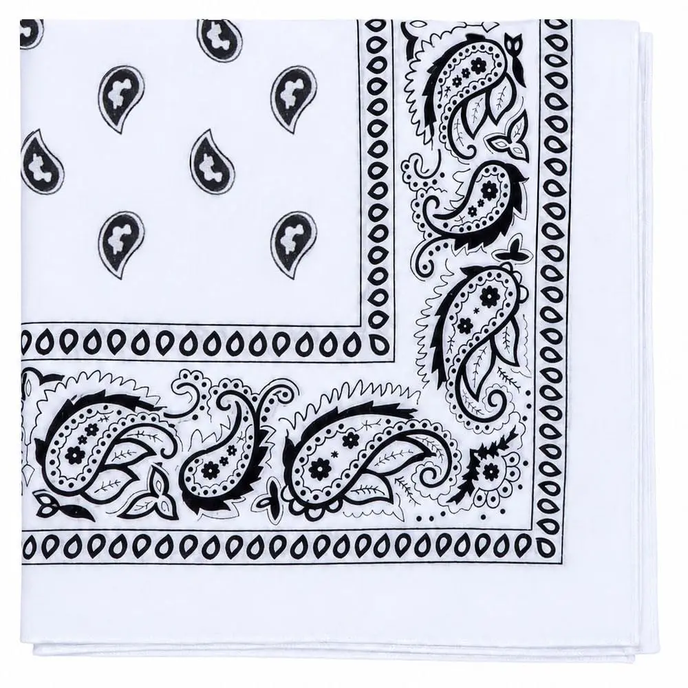 Motique Accessories Extra Large Solid Paisley Bandana 68cm x 68cm | 100% Cotton for Hair, Neck, Head - main product image