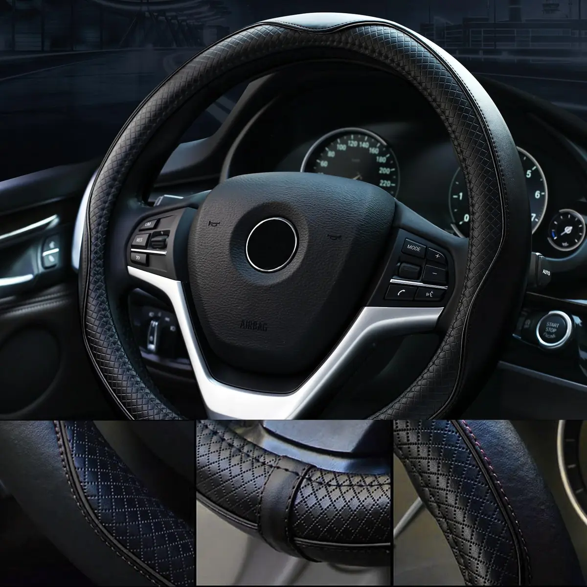 Valleycomfy Genuine Leather Steering Wheel Cover 15.75 inch | Heavy Duty, Soft & Safe - view 2