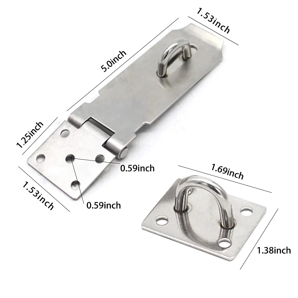 VIDYSUFYR Door Locks Hasp Latch 5 Inch | Stainless Steel Safety Packlock for Doors & Gates - view 2