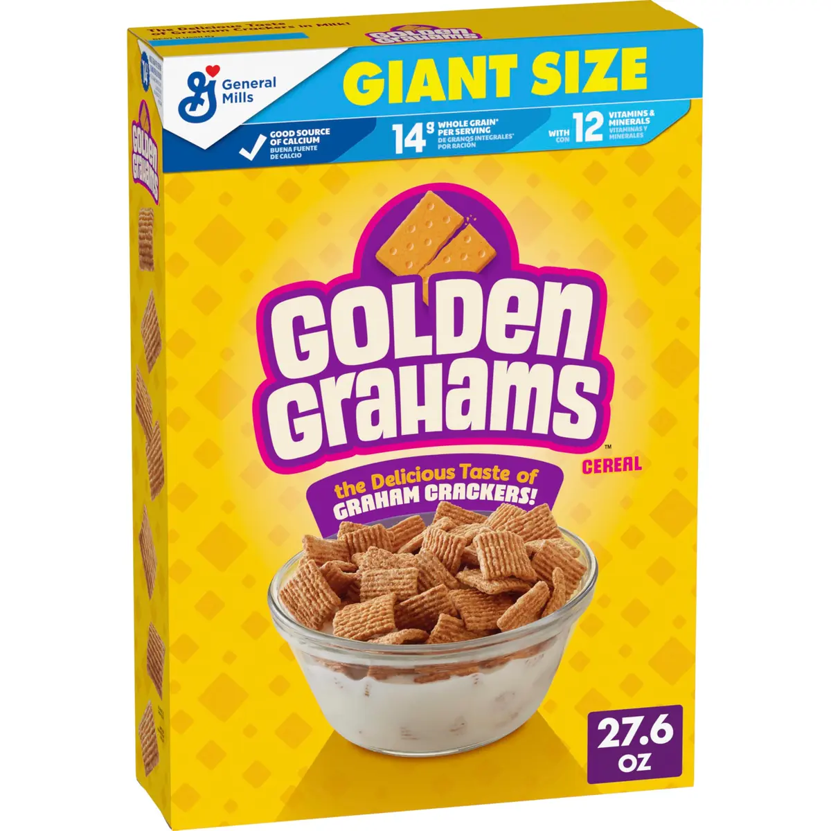 Golden Grahams Breakfast Cereal Whole Grain Giant Size 27.6 oz (782 g) | Nostalgic Graham Cracker Taste - main product image