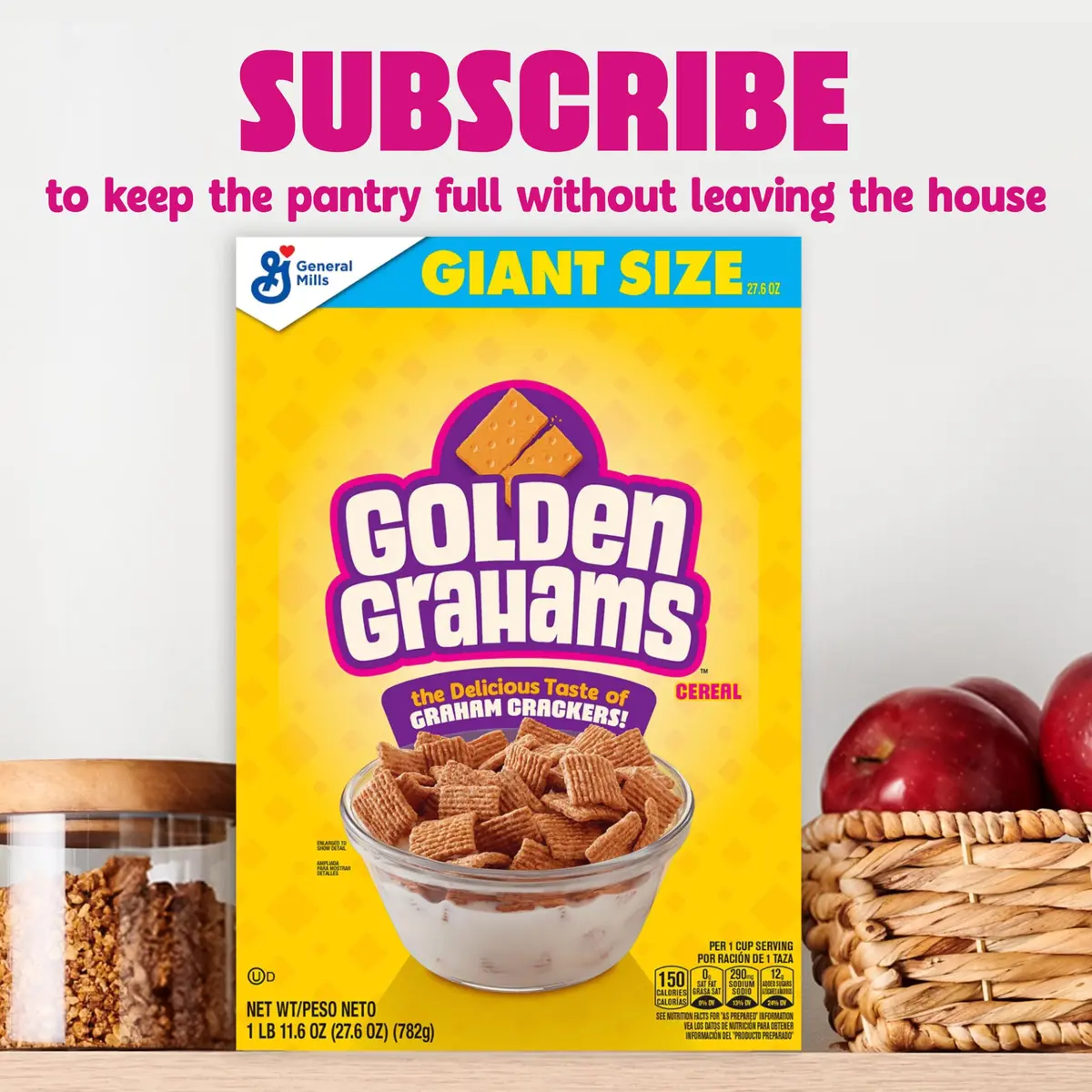 Golden Grahams Breakfast Cereal Whole Grain Giant Size 27.6 oz (782 g) | Nostalgic Graham Cracker Taste - view 8
