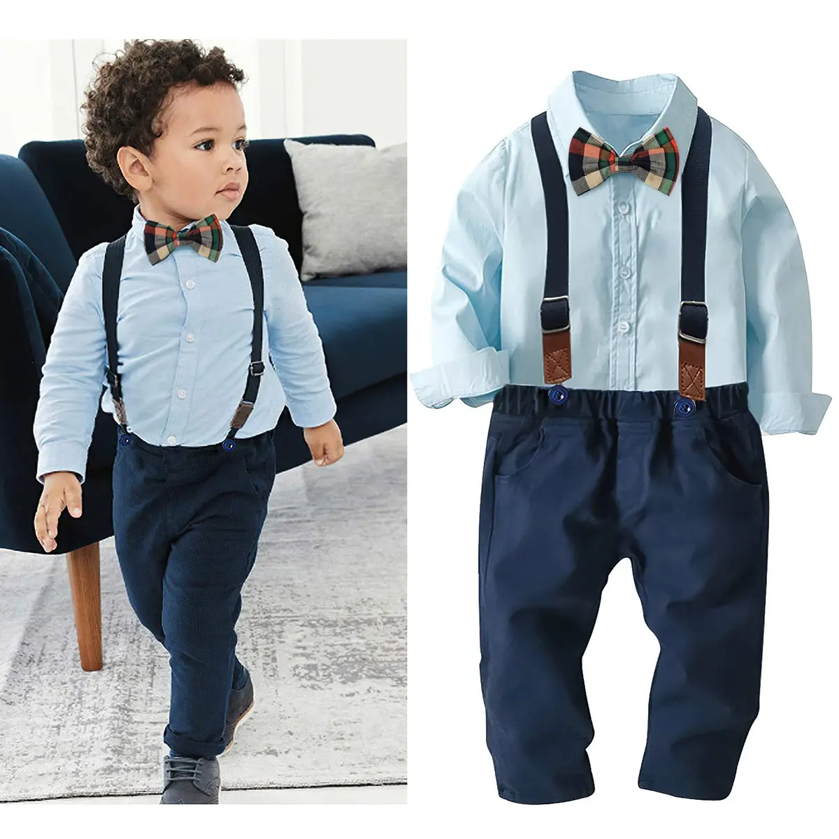 Nwada Baby Boy Clothes Outfit Toddler Dress Shirt & Pants Set 12-18 Months | Suitable for Weddings & Parties - view 2