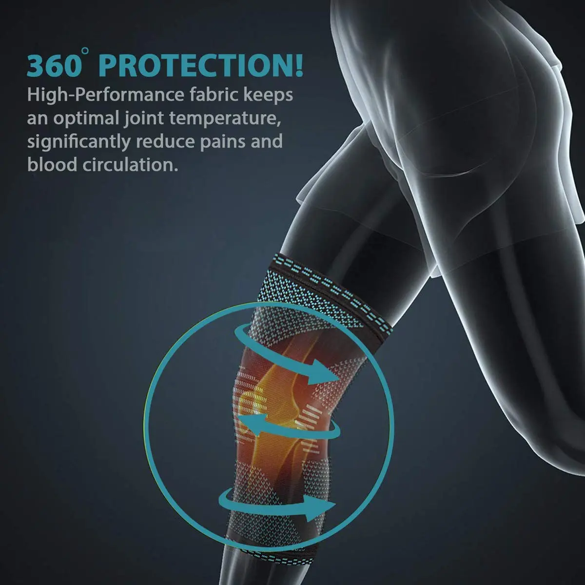 Emoly Compression Knee Sleeve, 1 Pair, Large (18.5"-20") | FDA Approved for Pain Relief & Injury Recovery - view 2