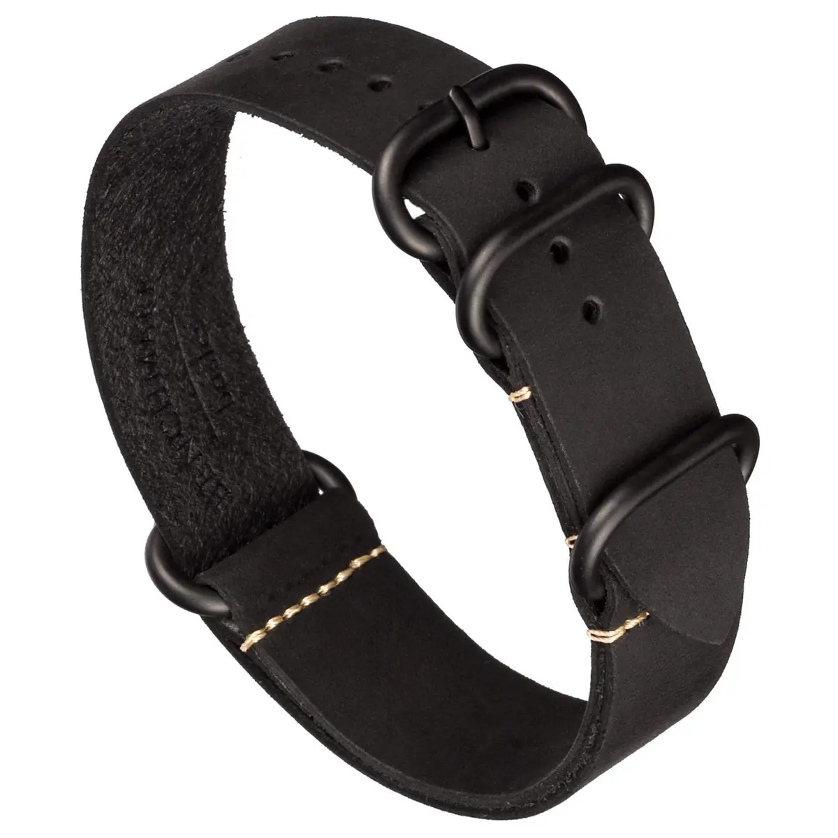 Benchmark Basics Leather Watch Band - Crazy Horse Oiled Leather 20mm | Slip-Through, Rustic Finish - main product image