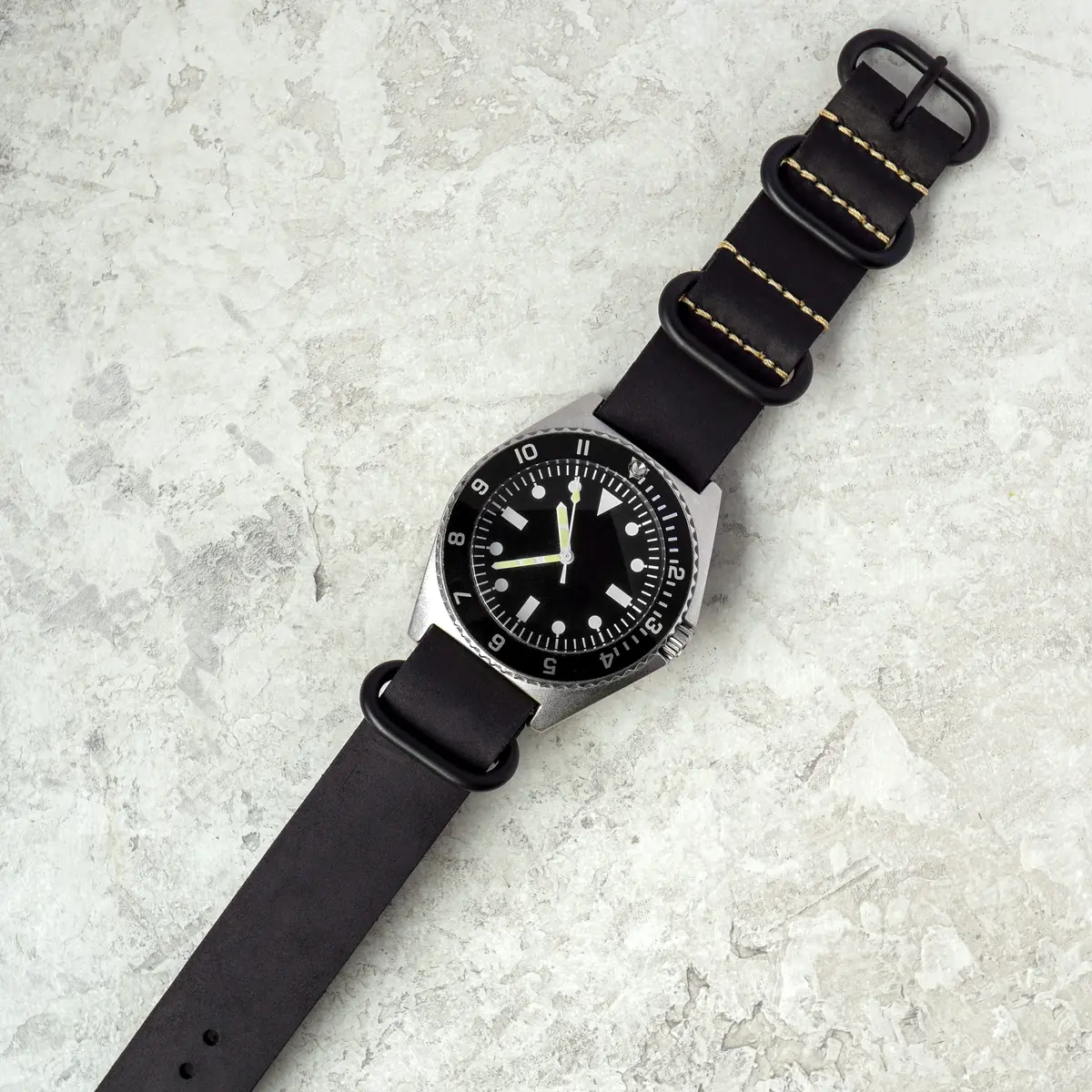 Benchmark Basics Leather Watch Band - Crazy Horse Oiled Leather 20mm | Slip-Through, Rustic Finish - view 3