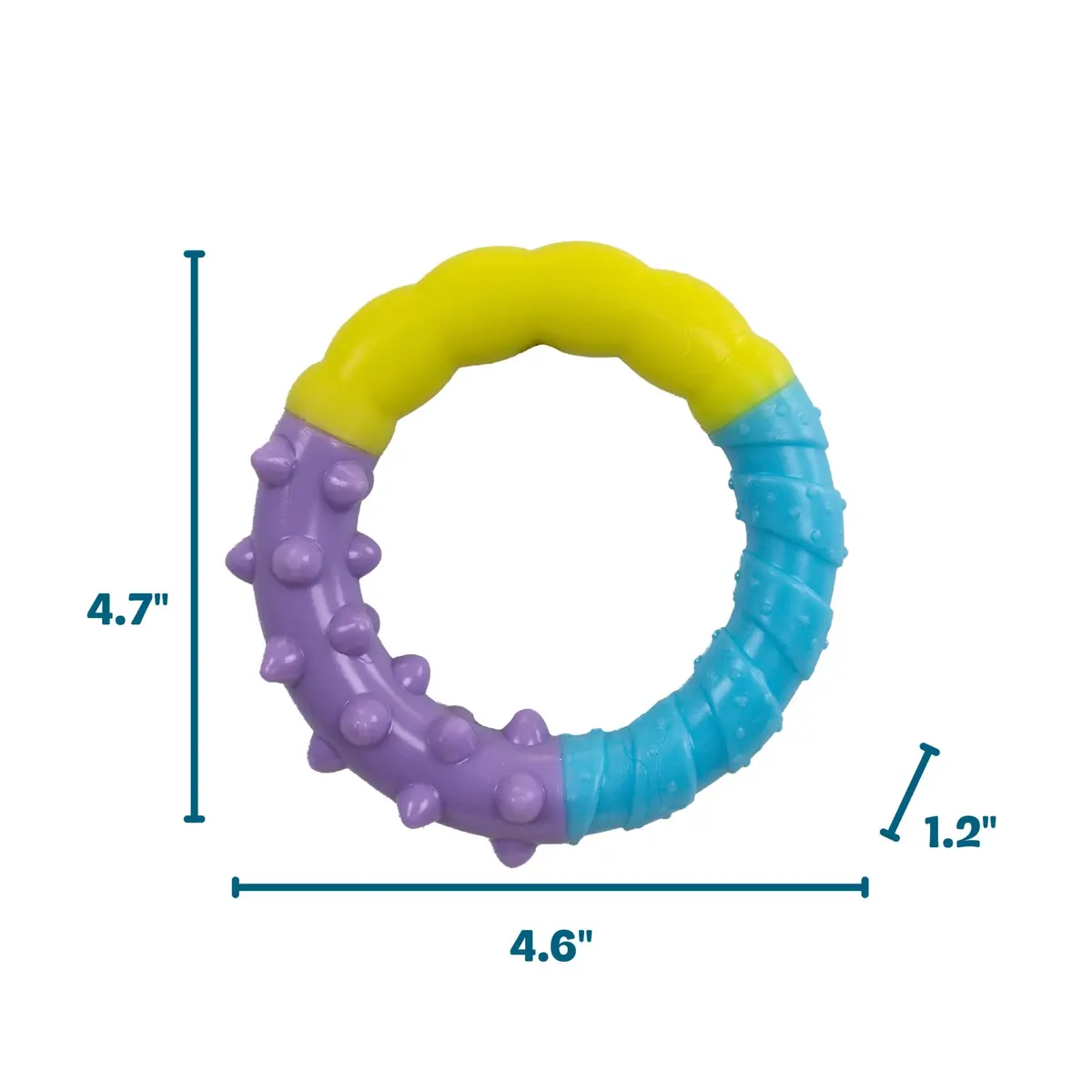 Pupstages Grow-With-Me Ring Dental Dog Chew Toy, 4.7" | Floats & Bounces, Soothes Gums - view 6