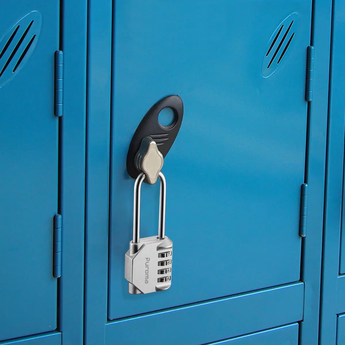 Puroma Silver & Black 4 Digit Combination Lock 2.6 Inch | Durable, Resettable & Waterproof - view 7