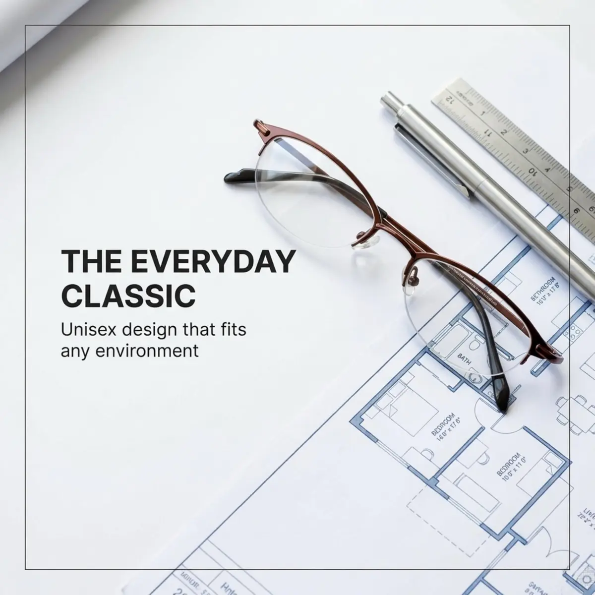 Hit Notion Oval Semi-Rimless Eyeglass Frames Cocoa 46mm (1.81in) | Lightweight Monel Metal Prescription Ready - view 6