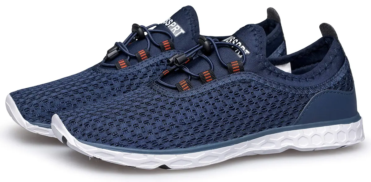 DOUSSPRT Men's Water Shoes Quick Dry for Beach Swim Pool Fishing Blue | Breathable Mesh & Open Design - view 9